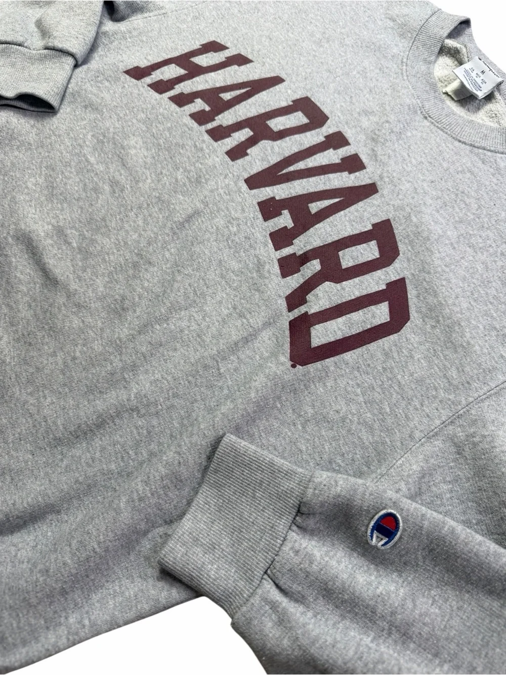 Vintage 90s Champion Harvard University Gray Crewneck Long Sleeve Sweatshirt